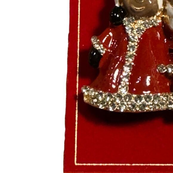 Holiday Lane Gold-Tone Pave & Imitation Pearl Mr. & Mrs. Santa Claus Pin - Picture 3 of 4